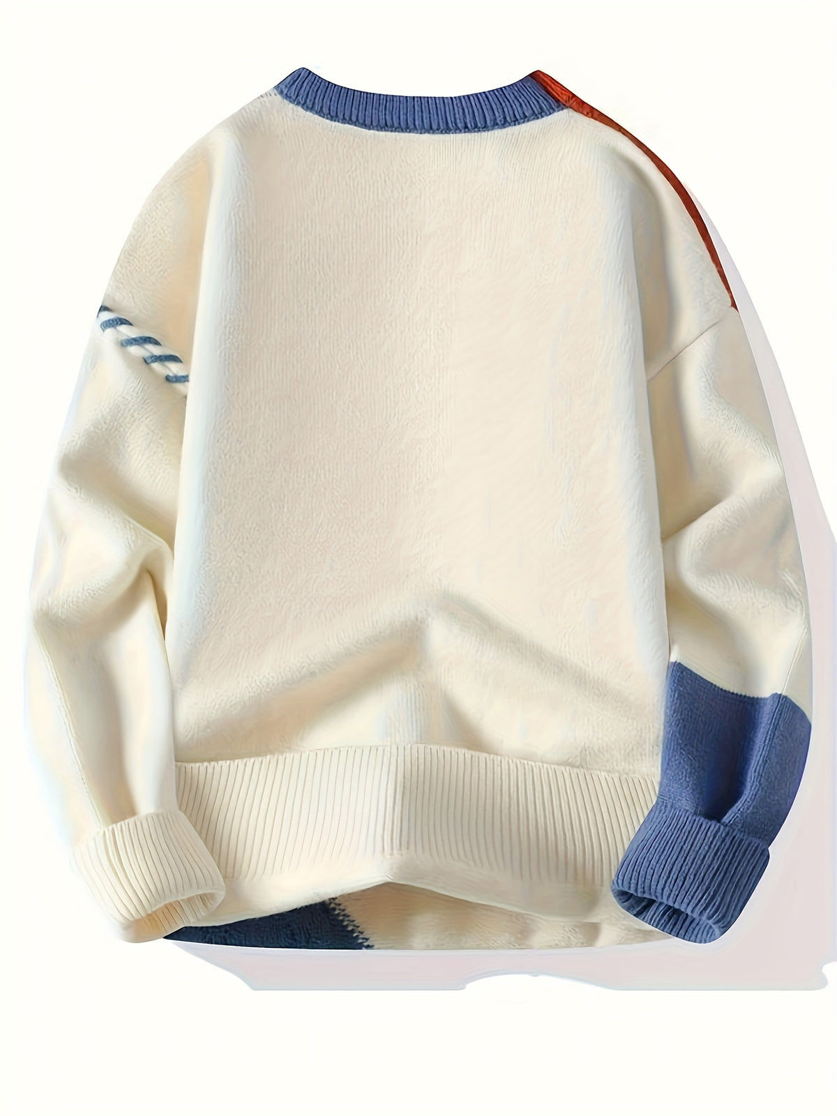 Men’s Color Block Ribbed Crew Neck Sweater