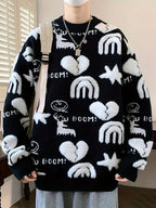 Men’s Floral Knit Crew Neck Sweater