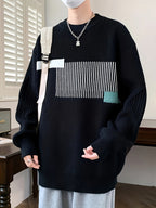 Men’s Casual Rib-Knit Crew Neck Sweater – Warm Fall & Winter Pullover