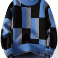 Men’s Geometric Rib-Knit Crew Neck Sweater