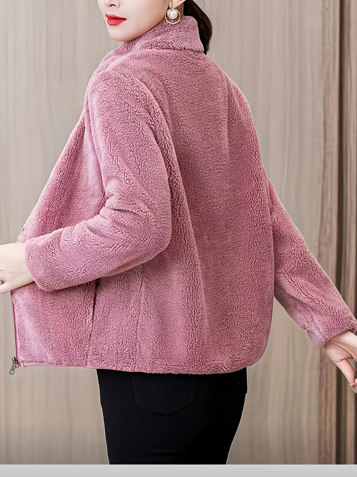 Women's Warm Long Sleeve Stand Collar Sweatshirt