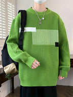 Men’s Casual Rib-Knit Crew Neck Sweater – Warm Fall & Winter Pullover