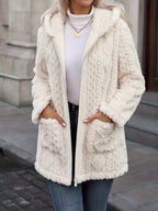 Women’s Plush Hooded Zip-Up Coat