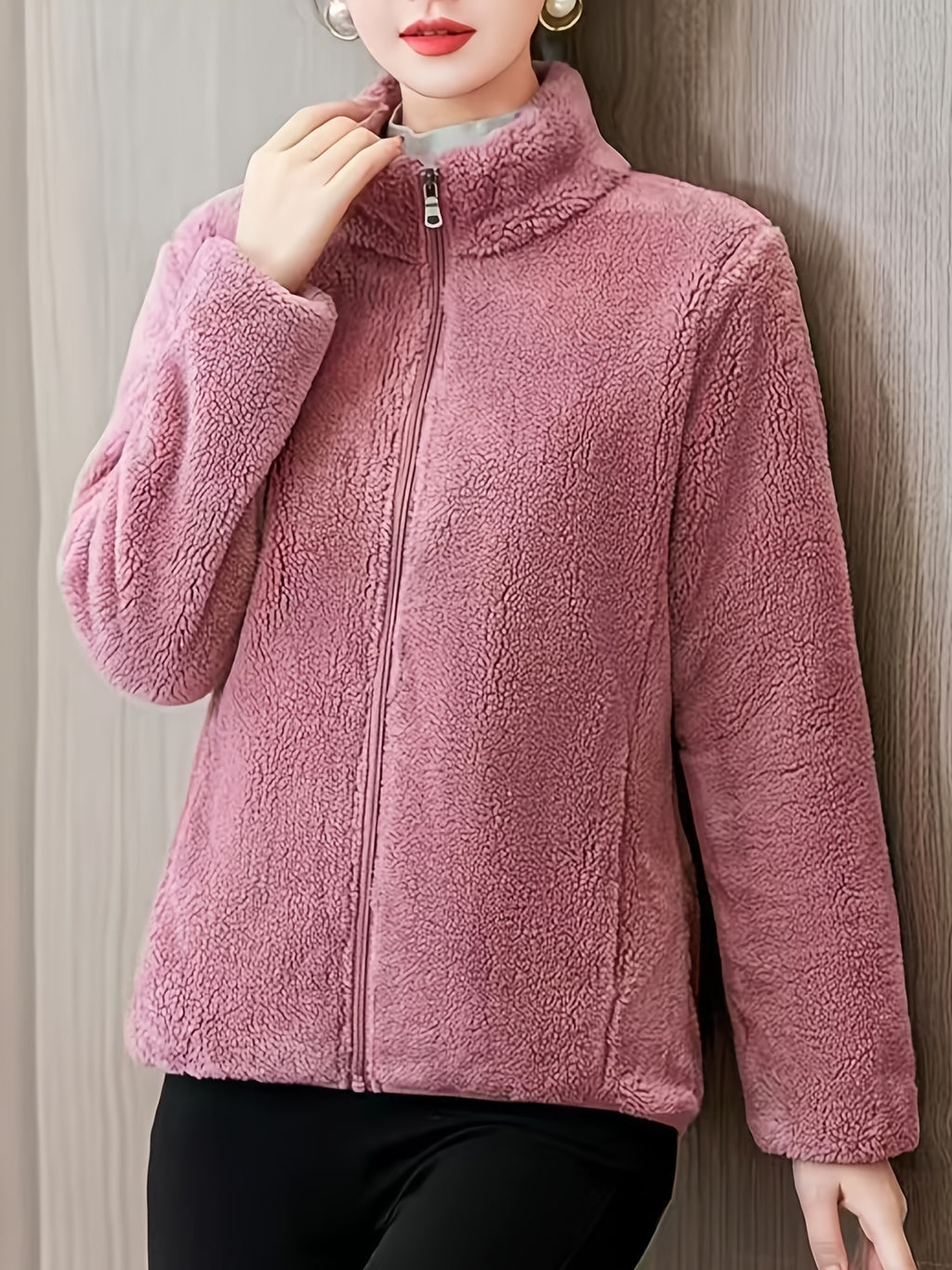 Women's Warm Long Sleeve Stand Collar Sweatshirt
