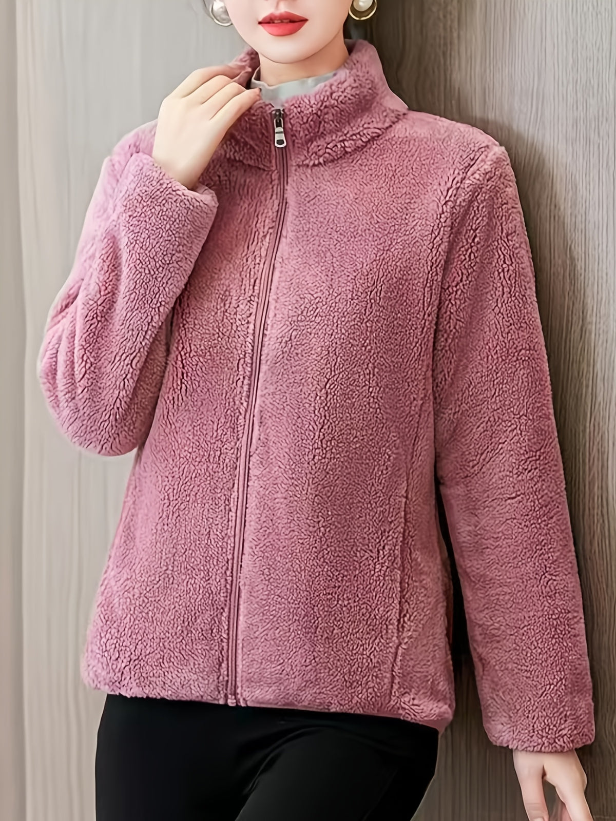 Women's Warm Long Sleeve Stand Collar Sweatshirt