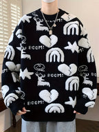 Men’s Floral Knit Crew Neck Sweater