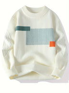 Men’s Casual Rib-Knit Crew Neck Sweater – Warm Fall & Winter Pullover