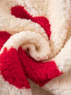 Women’s Red Heart Print Fleece Jacket