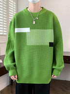 Men’s Casual Rib-Knit Crew Neck Sweater – Warm Fall & Winter Pullover