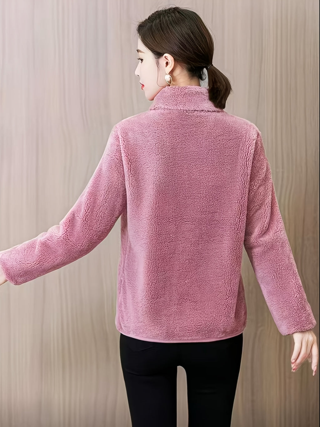 Women's Warm Long Sleeve Stand Collar Sweatshirt