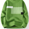 Men’s Casual Rib-Knit Crew Neck Sweater – Warm Fall & Winter Pullover