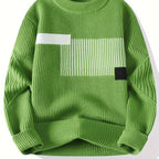 Men’s Casual Rib-Knit Crew Neck Sweater – Warm Fall & Winter Pullover