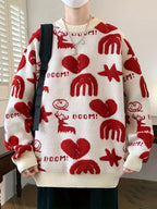 Men’s Floral Knit Crew Neck Sweater